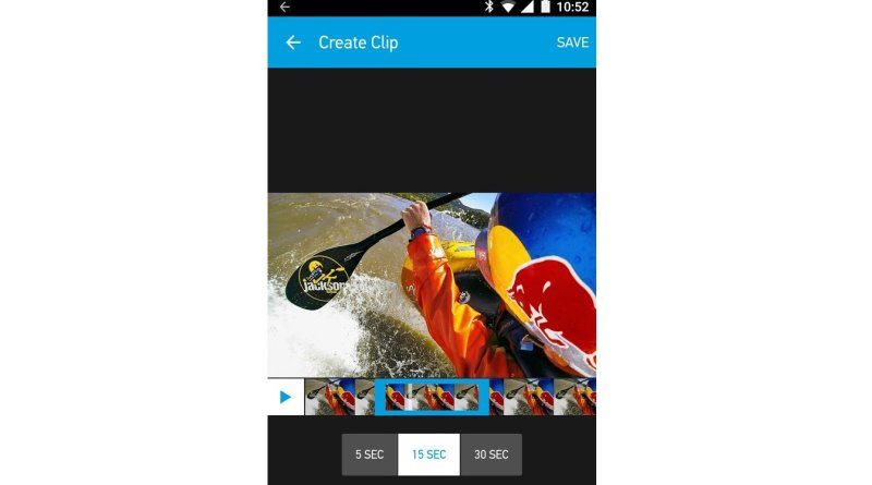 用戶可將航拍片段剪輯成 5 秒、15 秒或 30 秒的短片。