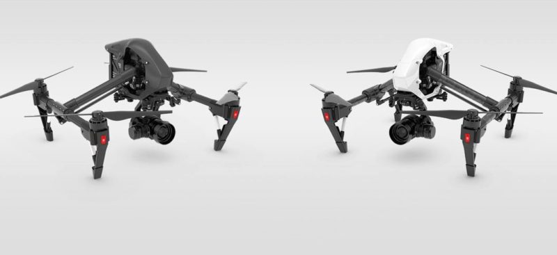 左方的是 Inspire 1 Pro Black，右方是 Inspire 1 Pro，除機身顏色外，兩者的外形設計是一模一樣的。
