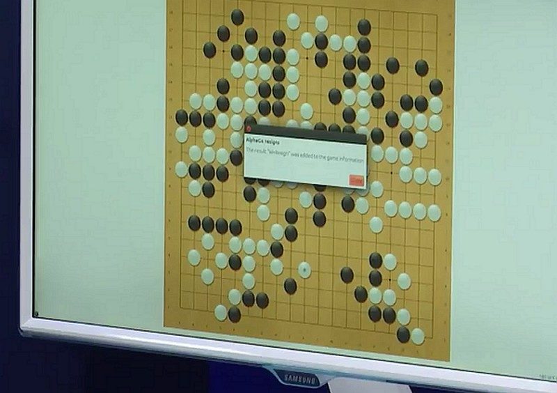 AlphaGo 認輸投降（Resign）的畫面。