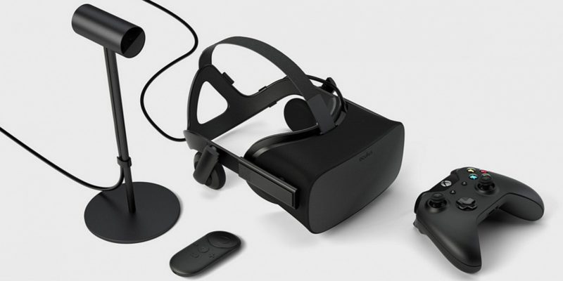 Oculus Rift 隨機附有頭戴式顯示器、感應器、遙控器、Xbox One 控制器。