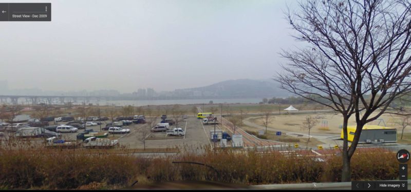 無人機公園所在位置臨近漢江。（取自 Google Maps）