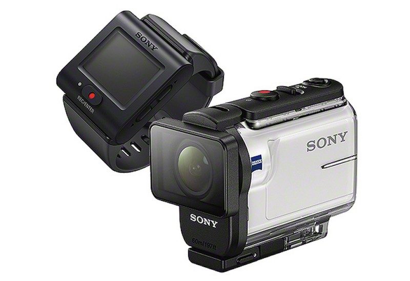 Sony RM-LVR3 穿戴式藍牙顯示器（圖左）與防水殼（圖右）。