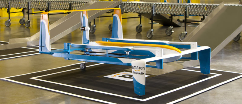Amazon 空運業務 Prime Air 的送貨無人機。