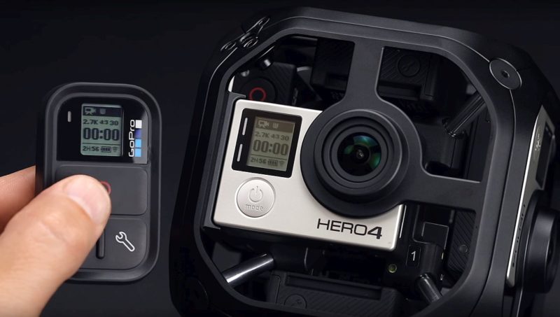 利用 GoPro Omni VR 攝影機套裝內附帶的遙控器，便可同時操控 6 部 Hero 4 Black 進行拍攝，達致同步攝影的效果。