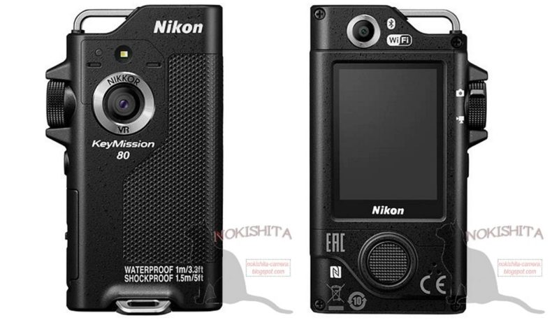 Nikon KeyMission 80 機身前後設有主、副鏡頭。位於正面的主鏡頭可提供 80 度視角和 1,240萬拍攝像素。機身背面的副鏡頭和屏幕下方設有快門鍵，操作方式跟智慧型手機相近。