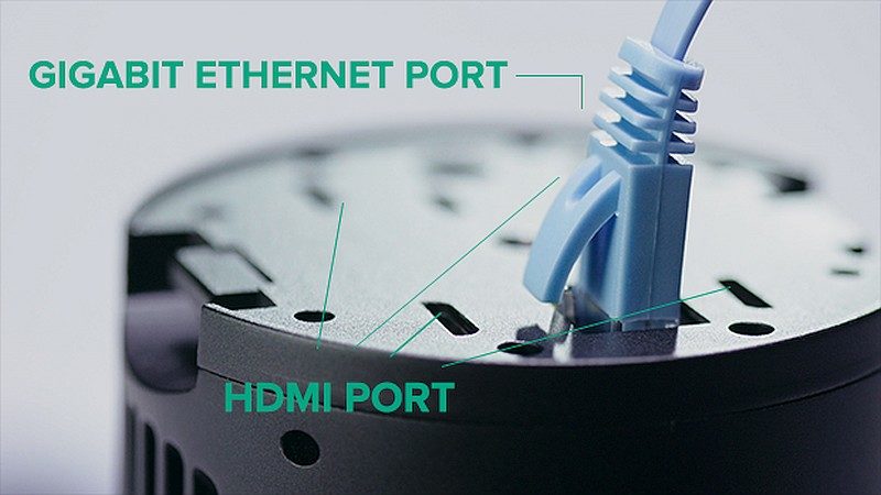 Z-Cam S1 底部設有四個 HDMI 端子及局域網絡接口。