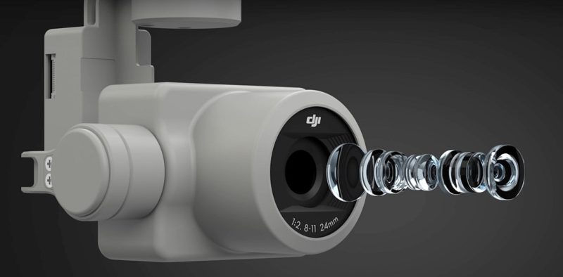 DJI Phantom 4 Pro 的航拍相機採用 1 吋 2,000 萬像素感光元件，擁有 F/2.8-F/11 可調式光圈，以及可舒緩降低果凍效應（Jello Effect ）的機械快門。