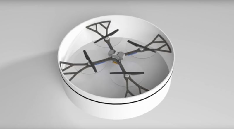 Flying Ring 採用四軸無人機設計，有環狀保護架包圍。