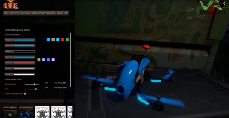 《Icarus Drone Flight》用戶可自行設計個人化的四軸飛行器。