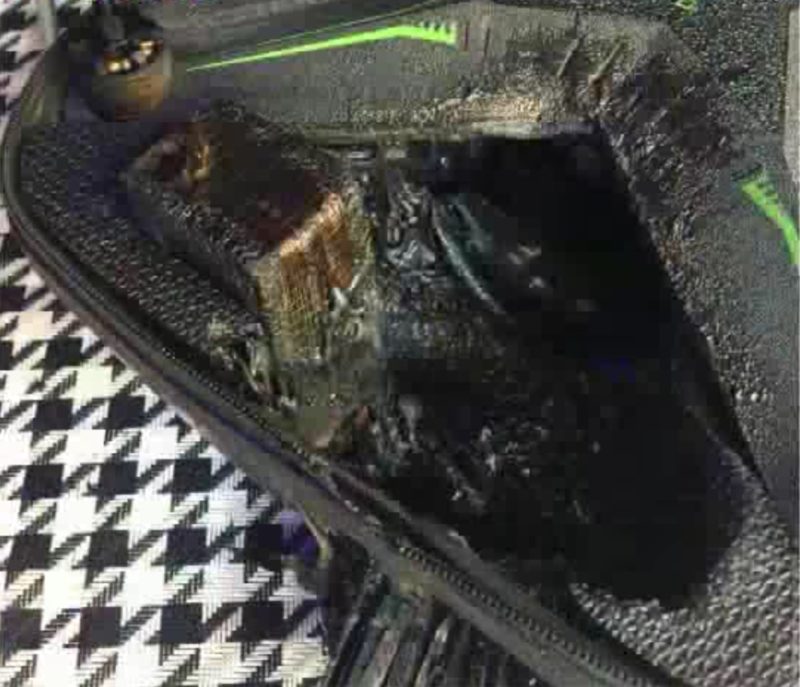 空拍機 Xiro Xplorer 的電池在半夜突然自燃，整塊幾乎完全熔掉。