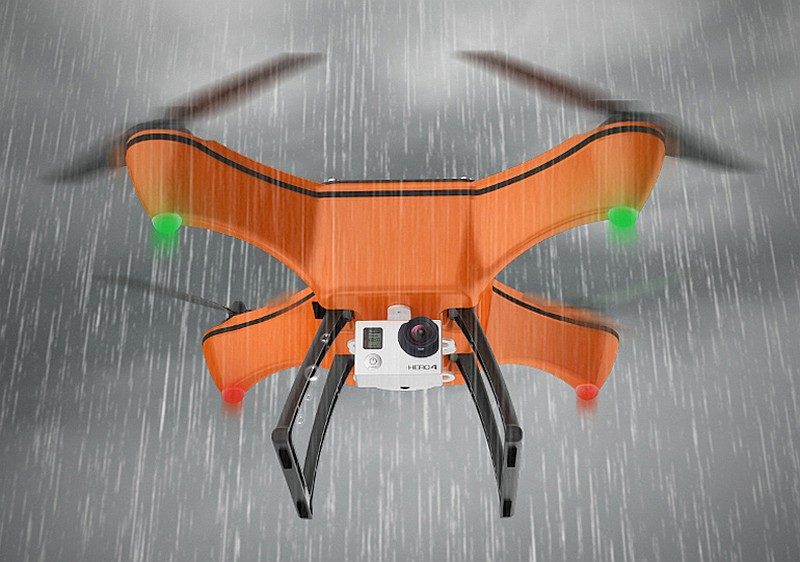 Xeno Sky 無人機採用一體化機身設計，具有 IP7 防水級別，可在雨中飛行航拍。