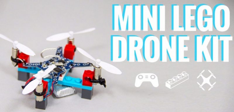 Mini Lego Drone Kit 主要由 LEGO 積木機架、旋翼、馬達（摩打）、電路板、控制器等組成，構造看似非常簡單。