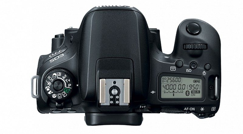 Canon EOS 77D 機頂設有資訊屏幕，這是跟 800D 的最大差別。