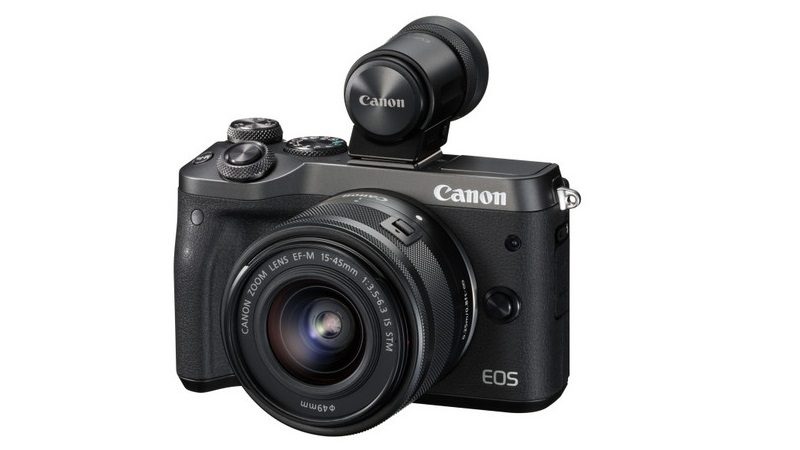 Canon EOS M6 機身不設電子觀景器，用戶可另購 EVF-DC2。