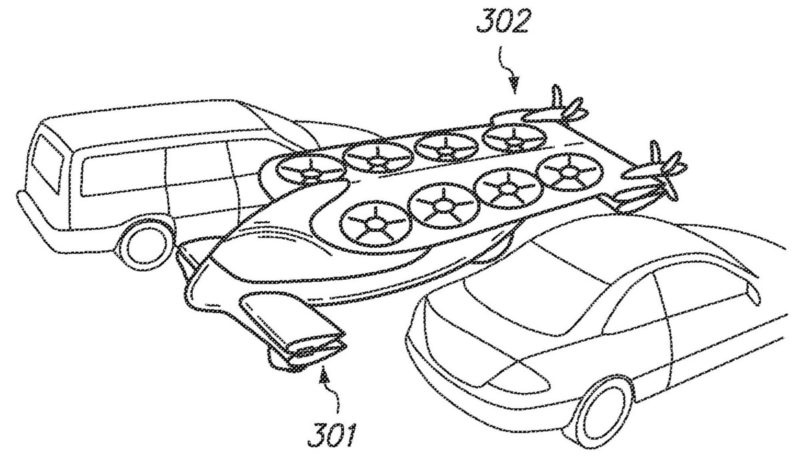 從專利設計圖可見，Zee.Aero 載人飛行器的機身大小跟一般汽車相若。