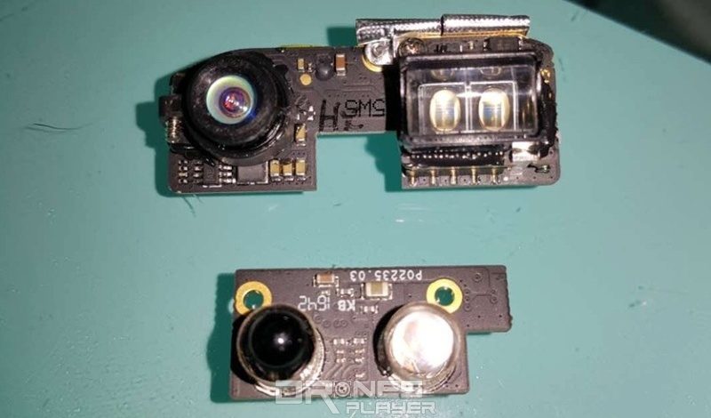 圖中是安裝在機首的模組，主要由一支視像鏡頭和兩枚LED組成，這有機會是單目視覺感測器，換言之，DJI Spark或擁有視覺感知避障功能。