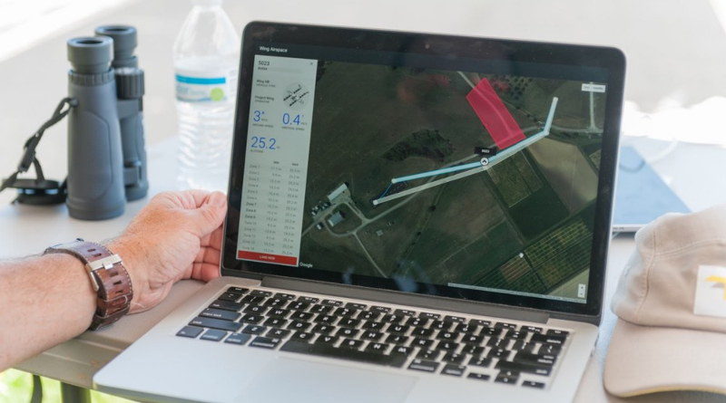 Project Wing UTM 平台正在監控無人機飛行運作。