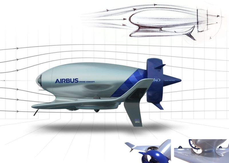 Airbus A-180 的流線形機身符合空氣動力學設計，可有效降低風阻。