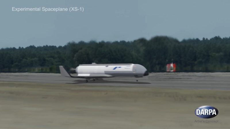 XS-1 實驗太空船降落時可像民航客機般水平著陸，而且能夠在幾小時再次升空。
