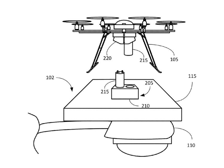 Amazon 無人機停泊站專利圖