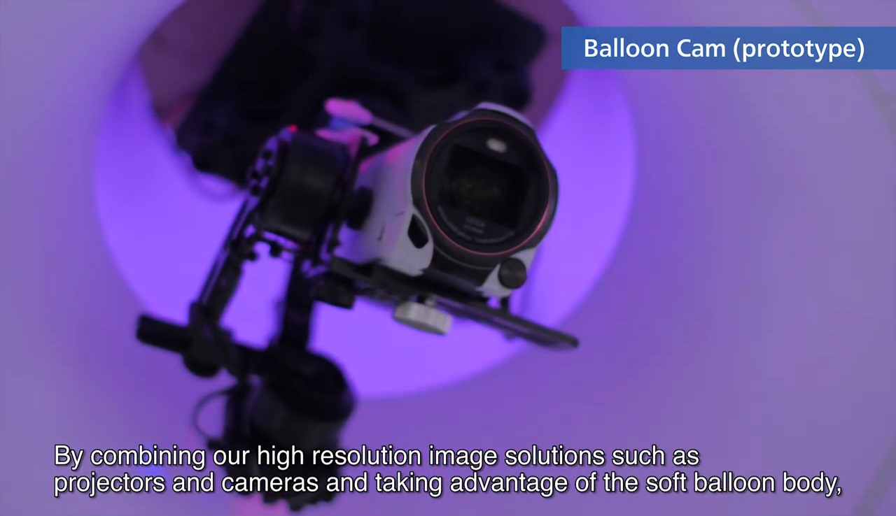 Panasonic Ballooncam 內置四軸支架，底部裝上航拍相機，即變身為空拍機。