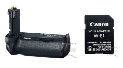 Canon 5D Mark IV 配件諜照流出 電池手柄與 Wi-Fi 接配器