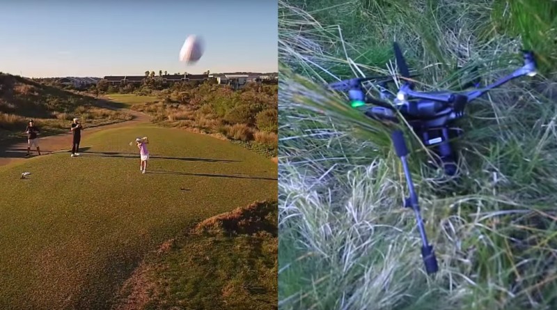 australia-golf-drone 澳洲 女孩 高爾夫球 擊中