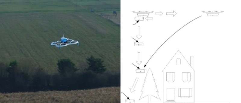 亞馬遜無人機空中卸貨專利技術　遙控降落傘改變貨箱降落軌跡