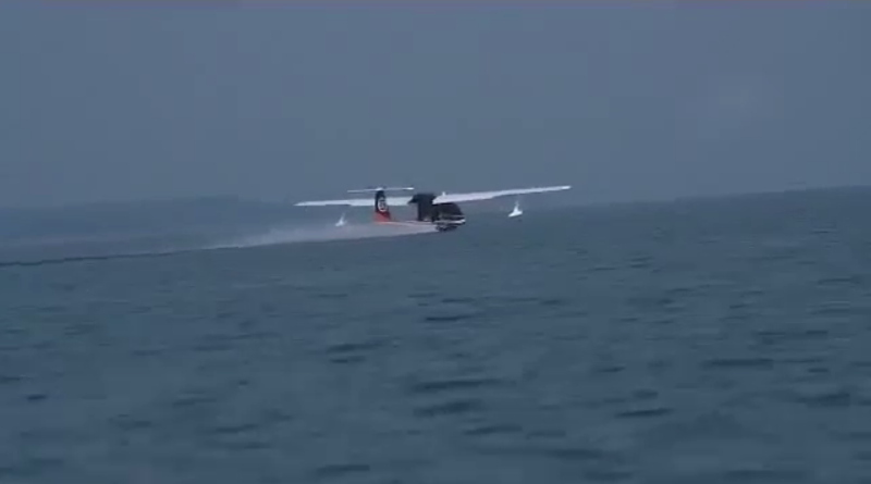 疑似順豐無人機在海上起飛