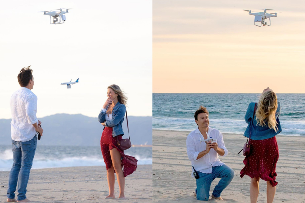 爸爸出動空拍機幫混血兒戒奶嘴　攝影師用無人機送鑽戒求婚