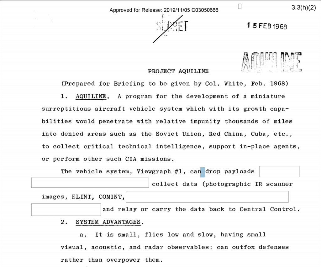 美國中央情報局解密 70 年代胎死腹中間諜無人機　任務是什麼？