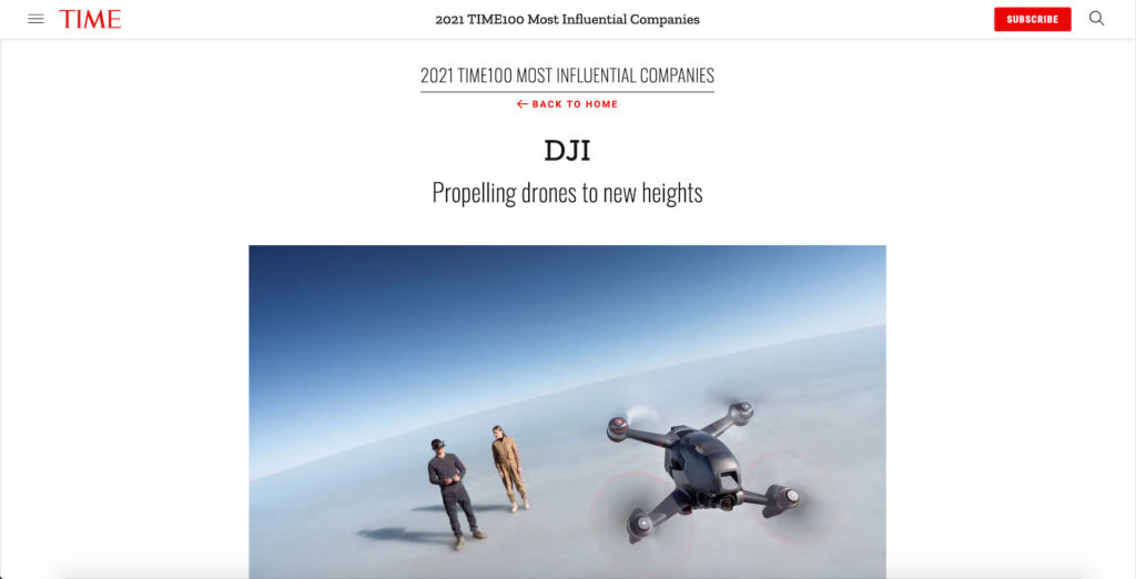 DJI 獲《時代》選為百大最具影響力企業　名單內上榜的還有⋯⋯